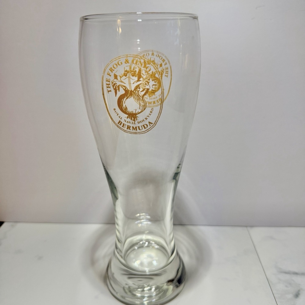 The Frog & Onion Pub Royal Naval Dockyard Bermuda 9" Tall Beer Glass - Picture 1 of 5